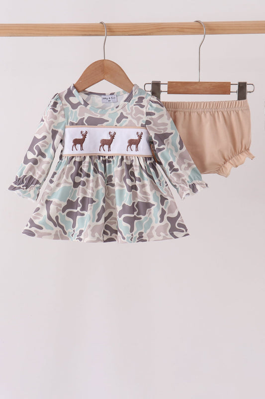 Hunting Deer Embroidery Bloomer Set