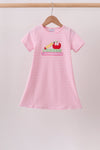 Pink Apple Pencil Embroidery Dress
