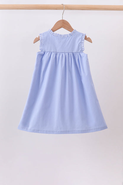 Blue Sailboat Embroidered Dress