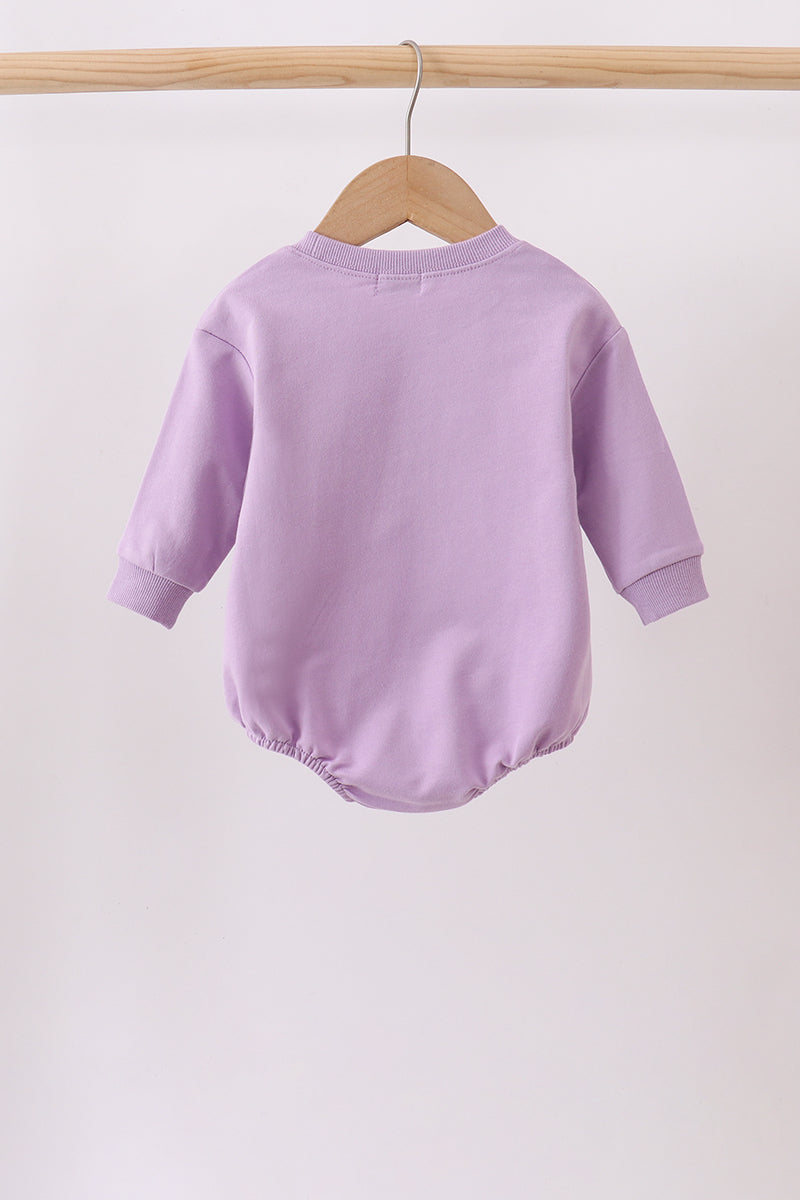Purple Floral Bow Embroidery Bubble