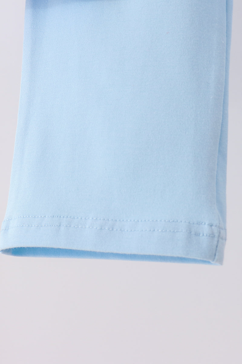 Blue turkey embroidery pants set