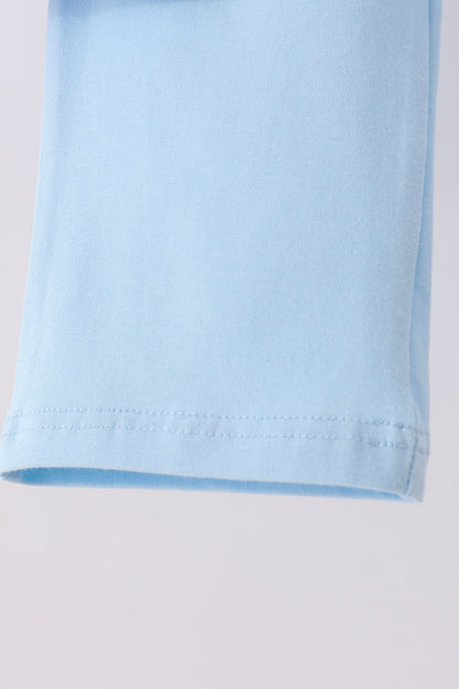 Blue turkey embroidery pants set