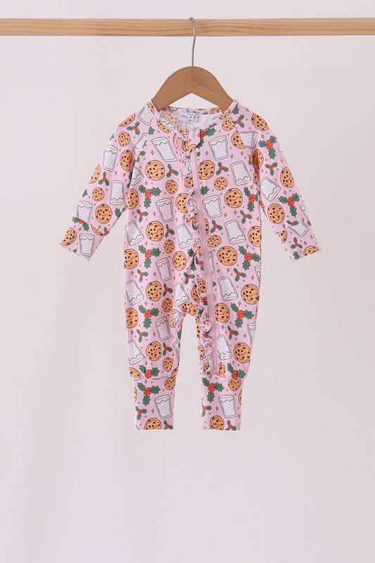 Pink milk cookie holly bamboo romper