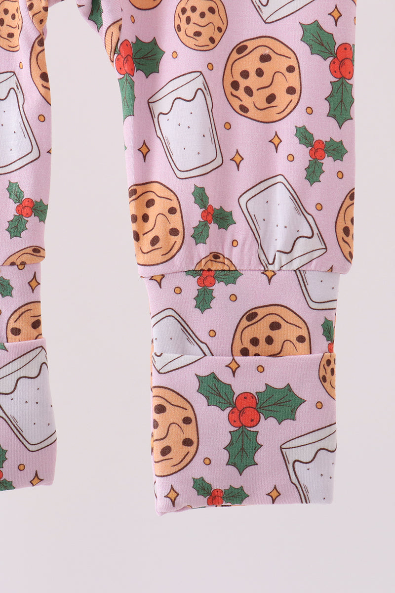Pink milk cookie holly bamboo romper