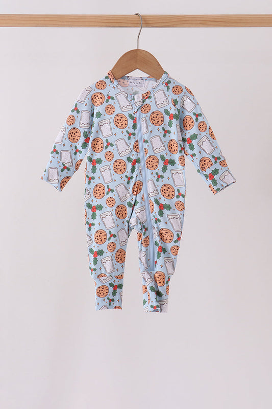 Blue milk cookie holly bamboo romper
