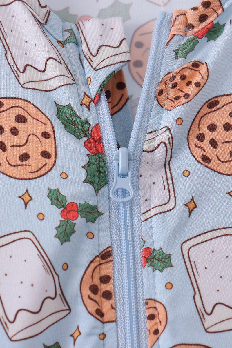 Blue milk cookie holly bamboo romper
