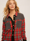 Mixed Media Button down Shirt